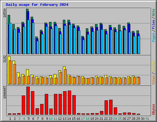 Daily usage for February 2024