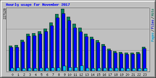 Hourly usage for November 2017