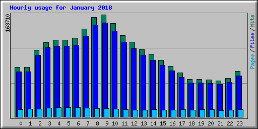Hourly usage for January 2018