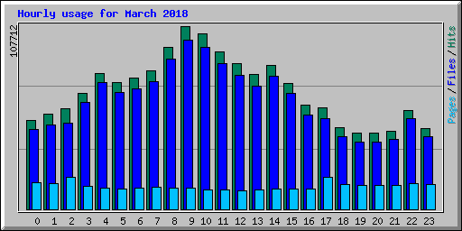 Hourly usage for March 2018