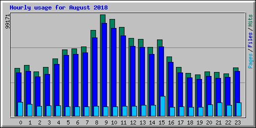 Hourly usage for August 2018