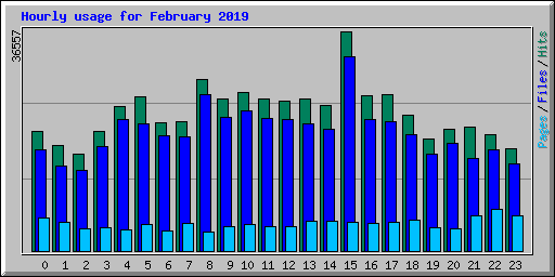 Hourly usage for February 2019