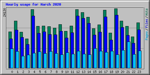 Hourly usage for March 2020