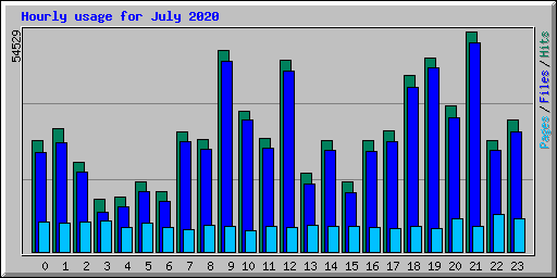 Hourly usage for July 2020
