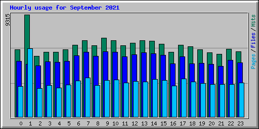 Hourly usage for September 2021