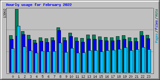 Hourly usage for February 2022