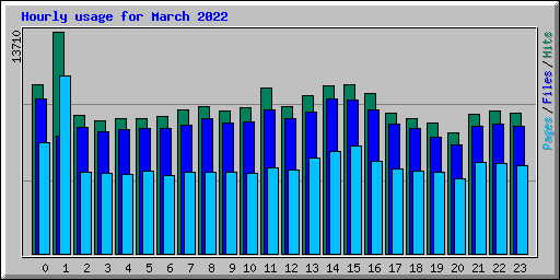Hourly usage for March 2022