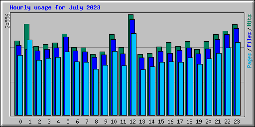 Hourly usage for July 2023