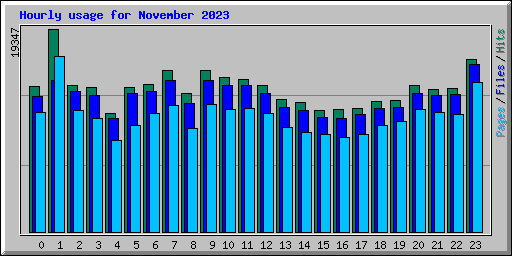 Hourly usage for November 2023